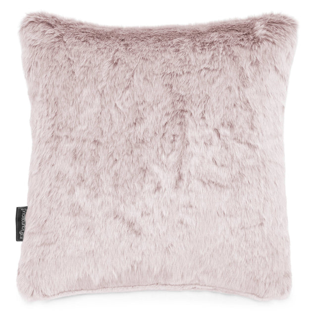 Cuscino 47 x 47cm - Eco-pelliccia di Coniglio Rosa Antico 01