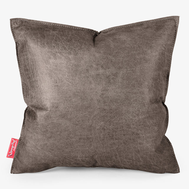 Cuscino 47 x 47cm - Pelle Effetto Vintage Ardesia Naturale 01