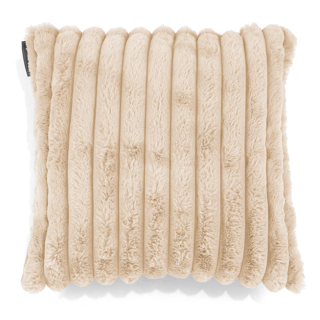 Fodera per Cuscino 47 x 47cm - Velluto Felpato Ultra Morbido Panna 01
