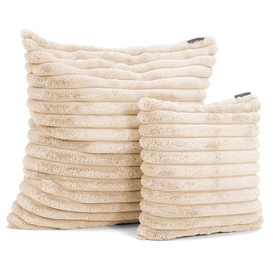 Fodera per Cuscino 47 x 47cm - Velluto Felpato Ultra Morbido Panna 02
