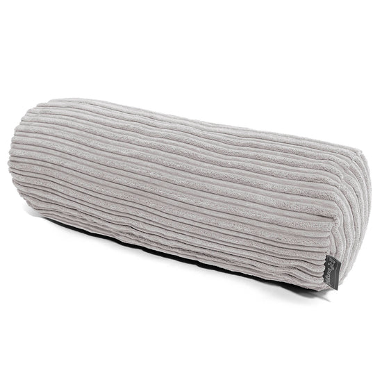 Fodera per Cuscino a Rullo 20 x 55cm - Velluto a Coste Alluminio Argento 01