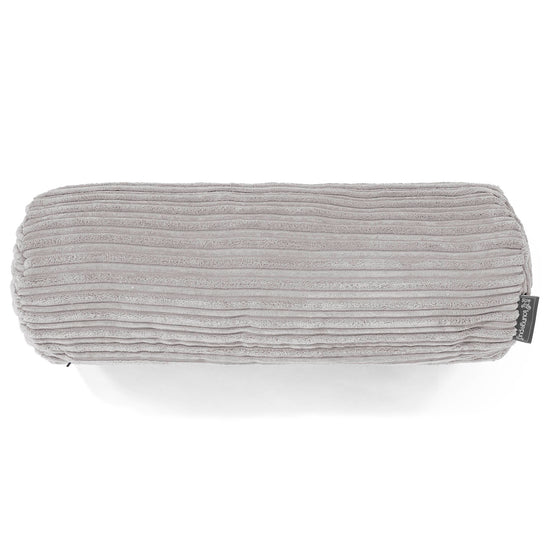 Fodera per Cuscino a Rullo 20 x 55cm - Velluto a Coste Alluminio Argento 02