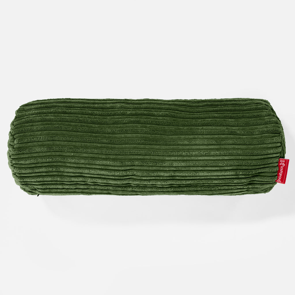 Fodera per Cuscino a Rullo 20 x 55cm - Velluto a Coste Verde Foresta 02