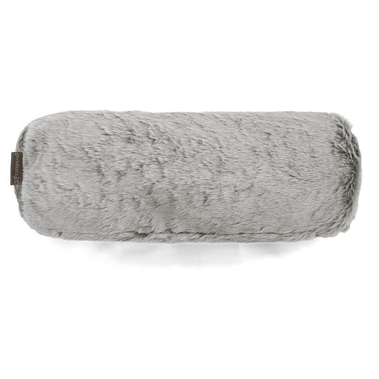 Cuscino a Rullo 20 x 55cm - Eco-pelliccia di Coniglio Grigio Chiaro 02