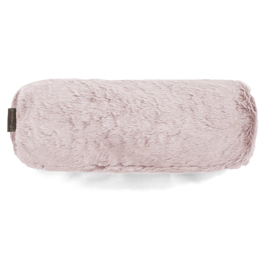 Cuscino a Rullo 20 x 55cm - Eco-pelliccia di Coniglio Rosa Antico 02
