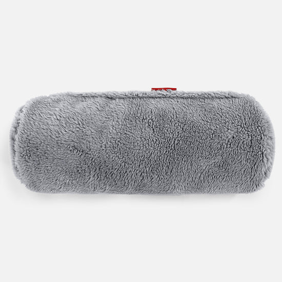 Cuscino a Rullo 20 x 55cm - Eco-pelliccia Orsacchiotto Grigio scuro 02