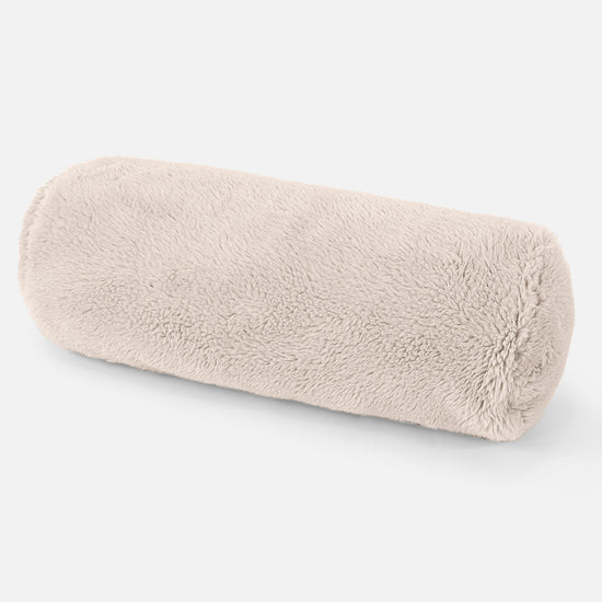 Cuscino a Rullo 20 x 55cm - Eco-pelliccia Orsacchiotto Panna 01