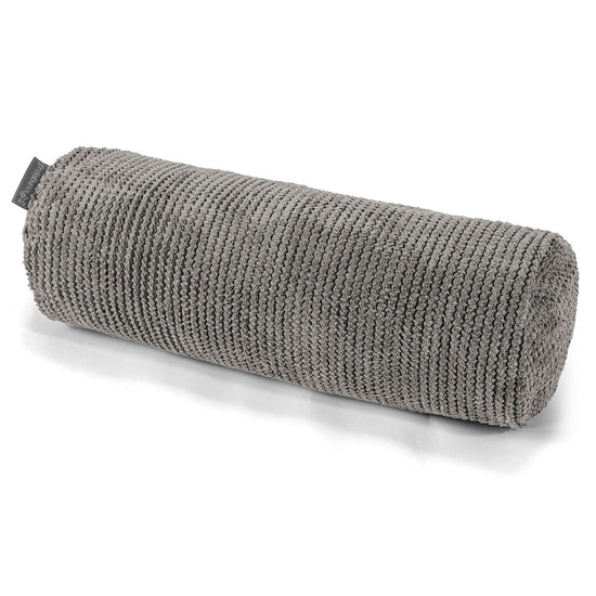 Cuscino a Rullo 20 x 55cm - Pompon Carbone Grigio 01