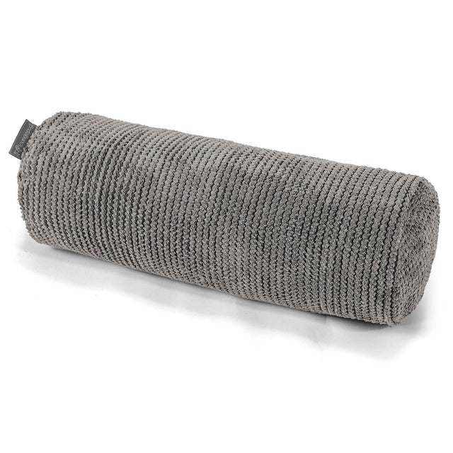 Cuscino a Rullo 20 x 55cm - Pompon Carbone Grigio 01