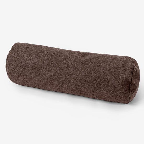 Cuscino a Rullo 20 x 55cm - Tessuto in Lana Interalli Marrone 01