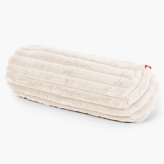 Fodera per Cuscino a Rullo 20 x 55cm - Velluto Felpato Ultra Morbido Panna 01