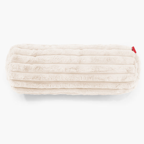 Fodera per Cuscino a Rullo 20 x 55cm - Velluto Felpato Ultra Morbido Panna 02
