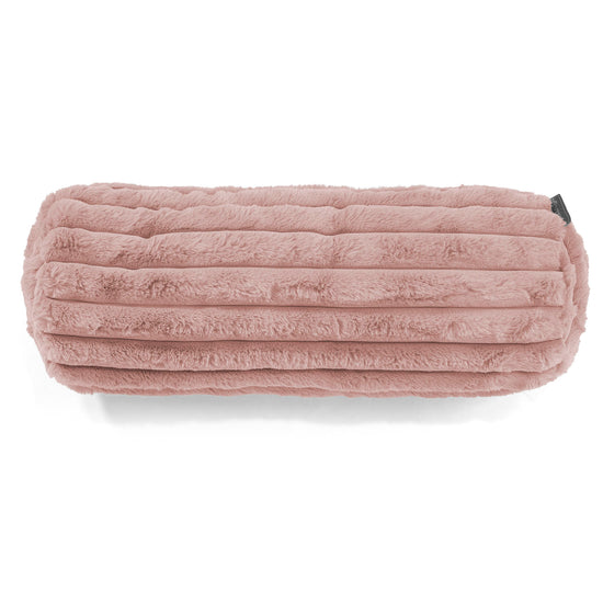 Fodera per Cuscino a Rullo 20 x 55cm - Velluto Felpato Ultra Morbido Rosa Antico 02