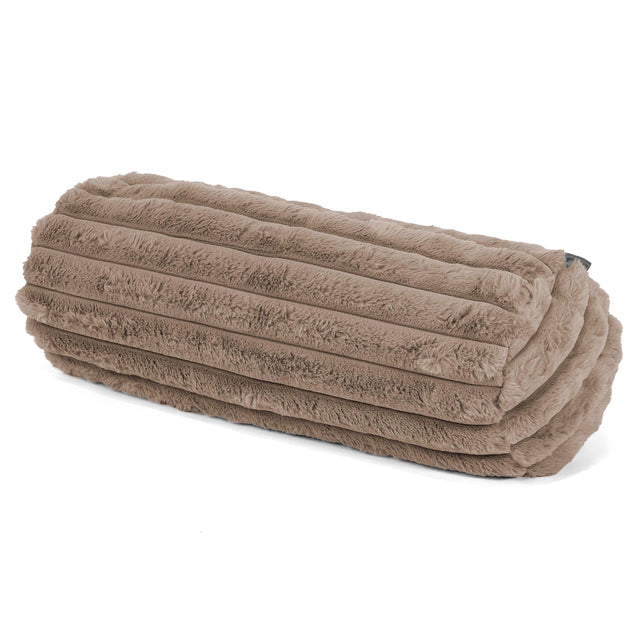 Fodera per Cuscino a Rullo 20 x 55cm - Velluto Felpato Ultra Morbido Visone 01