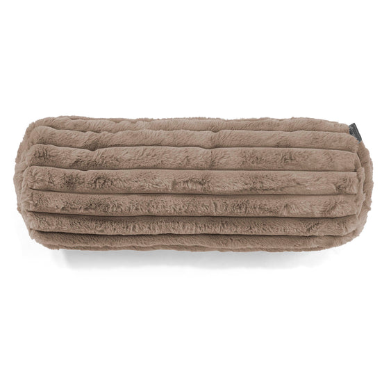 Fodera per Cuscino a Rullo 20 x 55cm - Velluto Felpato Ultra Morbido Visone 02