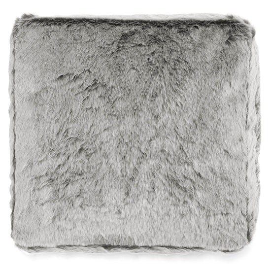 Cuscino da Pavimento - Eco-pelliccia di Coniglio Grigio Chiaro 03