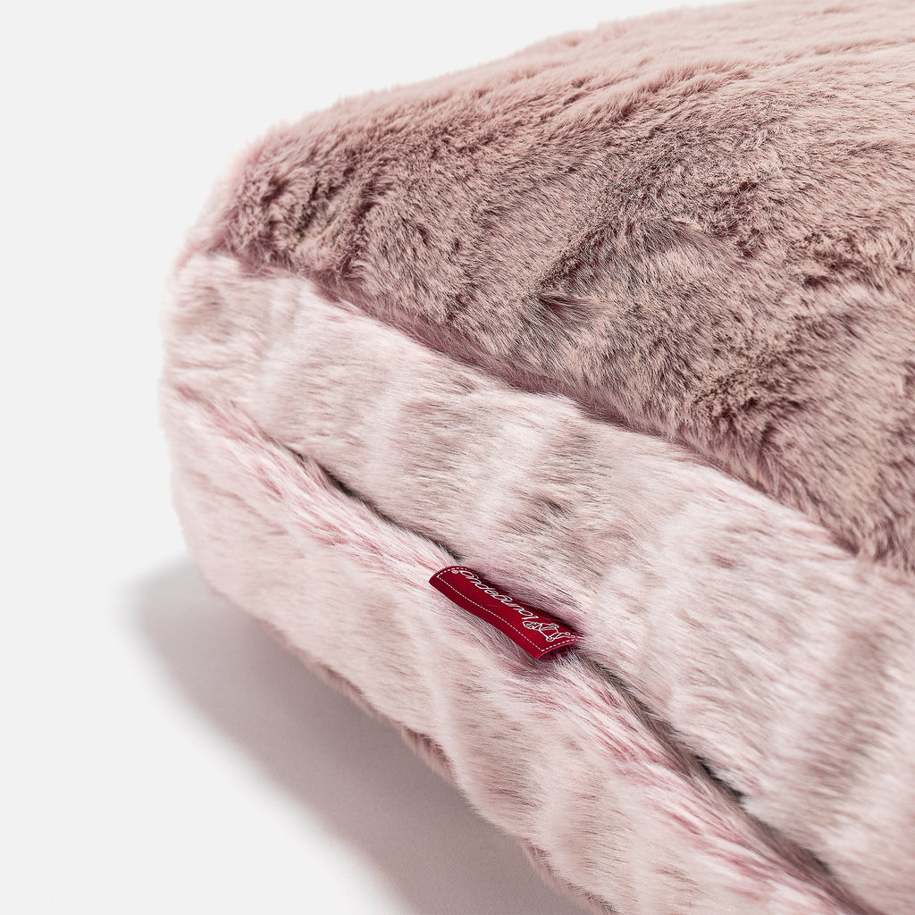 Cuscino da Pavimento - Eco-pelliccia di Coniglio Rosa Antico 02