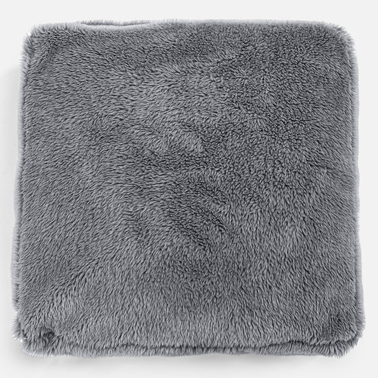 Cuscino da Pavimento - Eco-pelliccia Orsacchiotto Grigio scuro 02