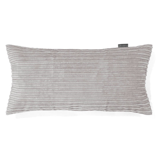 Fodera per Cuscino Gigante 40 x 80cm - Velluto a Coste Alluminio Argento 01
