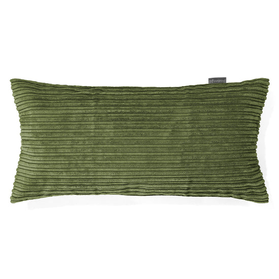 Fodera per Cuscino Gigante 40 x 80cm - Velluto a Coste Verde Foresta 01