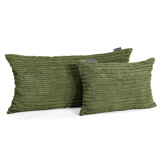 Fodera per Cuscino Gigante 40 x 80cm - Velluto a Coste Verde Foresta 03