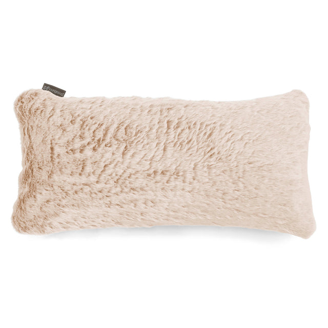 Cuscino Gigante 40 x 80cm, - Eco-pelliccia di Coniglio Bianco 01