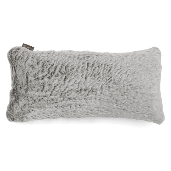 Cuscino Gigante 40 x 80cm, - Eco-pelliccia di Coniglio Grigio Chiaro 01