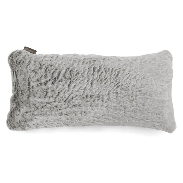 Cuscino Gigante 40 x 80cm, - Eco-pelliccia di Coniglio Grigio Chiaro 01
