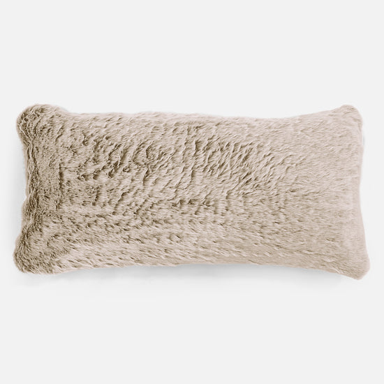 Cuscino Gigante 40 x 80cm, - Eco-pelliccia di Coniglio Marrone dorato 01