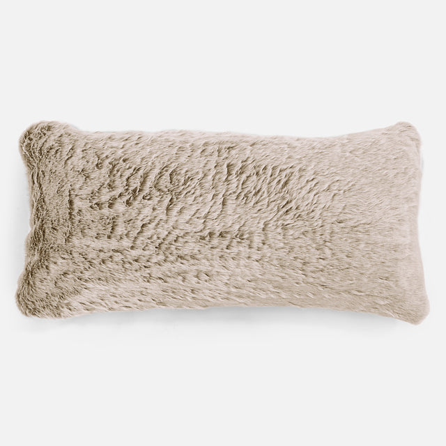 Cuscino Gigante 40 x 80cm, - Eco-pelliccia di Coniglio Marrone dorato 01
