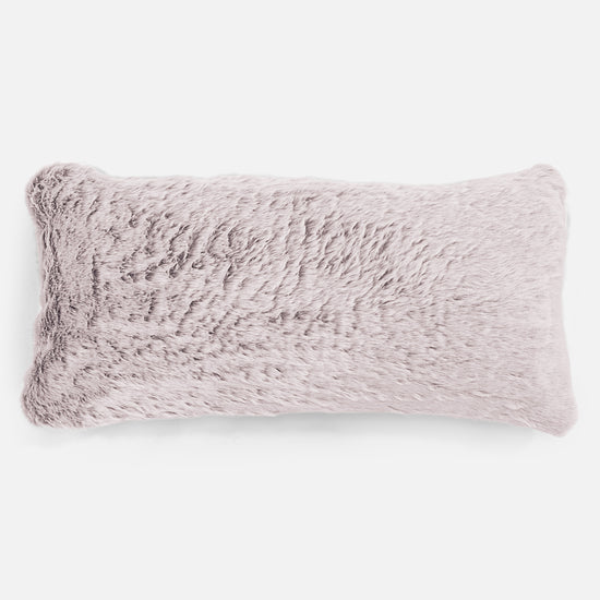 Cuscino Gigante 40 x 80cm, - Eco-pelliccia di Coniglio Rosa Antico 01