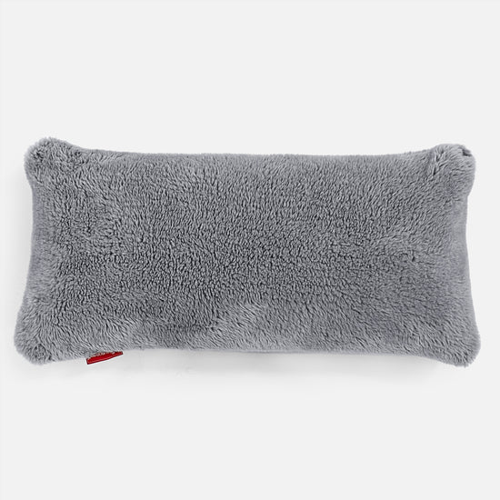 Cuscino Gigante 40 x 80cm, - Eco-pelliccia Orsacchiotto Grigio scuro 01