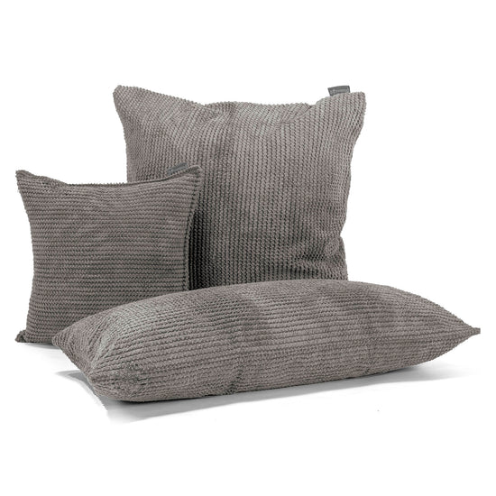 Cuscino Gigante 40 x 80cm, - Pompon Carbone Grigio 03