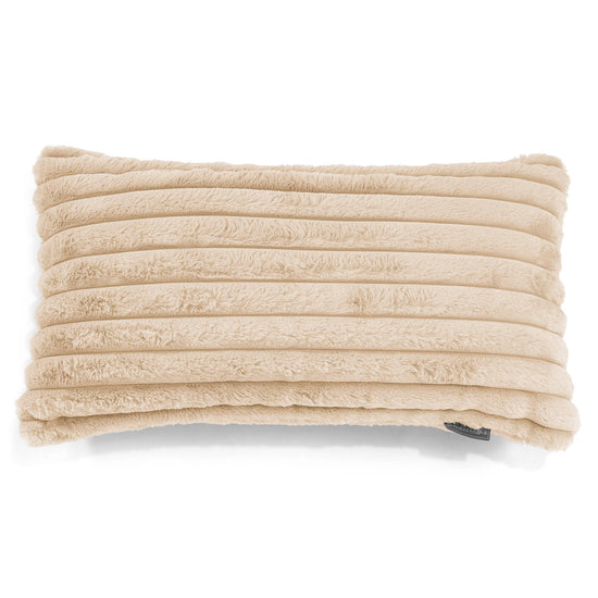 Fodera per Cuscino Rettangolare Gigante 40 x 80cm - Velluto Felpato Ultra Morbido Panna 01
