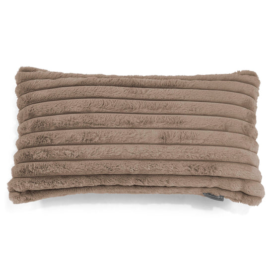 Fodera per Cuscino Rettangolare Gigante 40 x 80cm - Velluto Felpato Ultra Morbido Visone 01