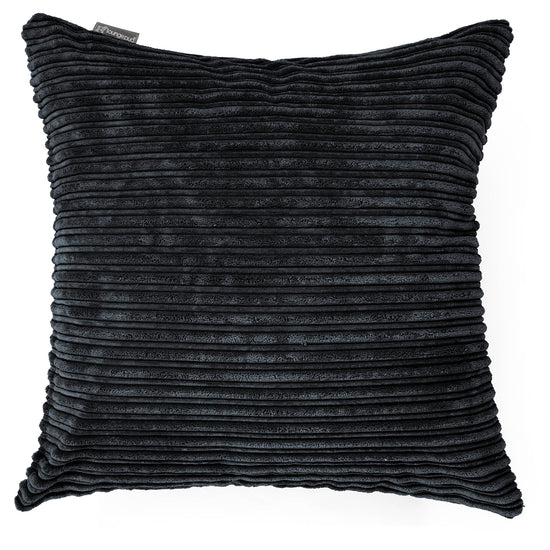 Cuscino Gigante 70 x 70cm - Velluto a Coste Nero 01