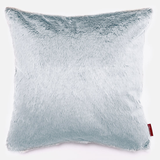 Cuscino Gigante 70 x 70cm - Eco-pelliccia di Coniglio Azzurro Polvere 01