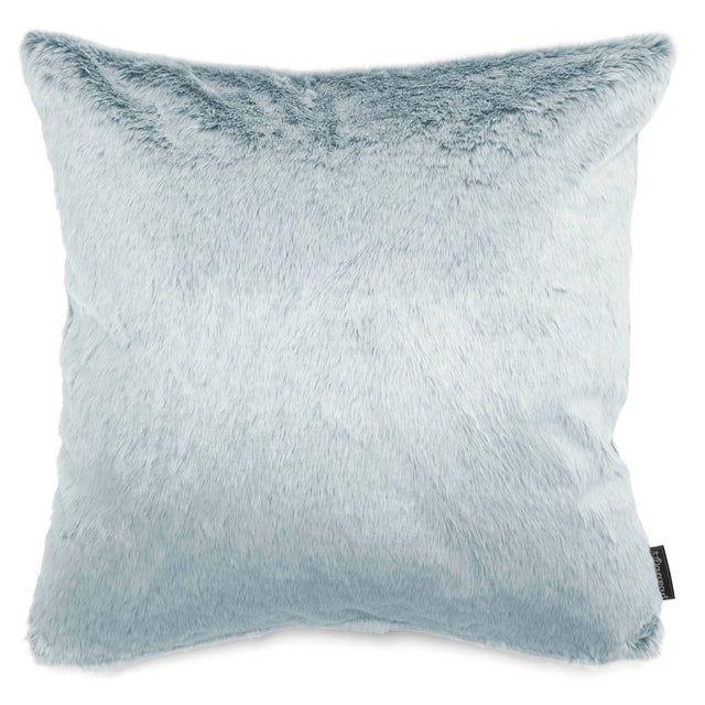 Cuscino Gigante 70 x 70cm - Eco-pelliccia di Coniglio Azzurro Polvere 01