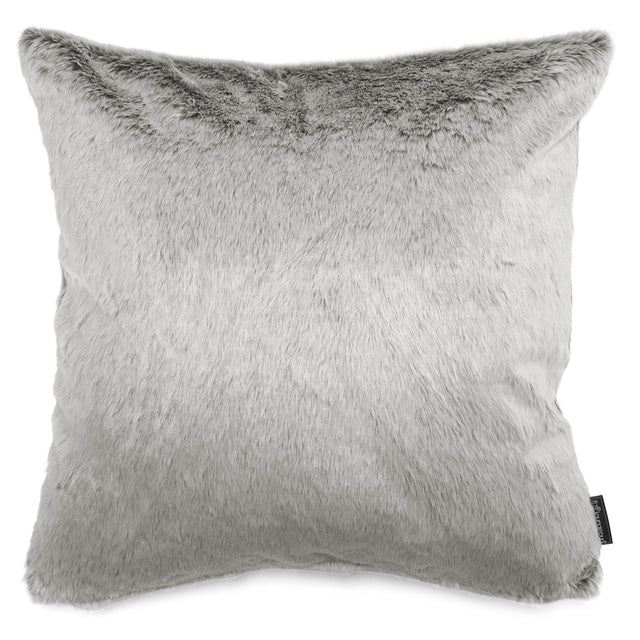 Cuscino Gigante 70 x 70cm - Eco-pelliccia di Coniglio Grigio Chiaro 01