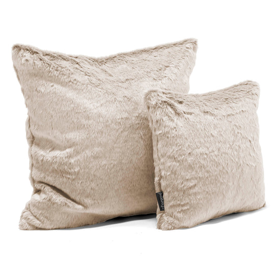 Cuscino Gigante 70 x 70cm - Eco-pelliccia di Coniglio Marrone dorato 02