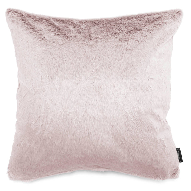 Cuscino Gigante 70 x 70cm - Eco-pelliccia di Coniglio Rosa Antico 01