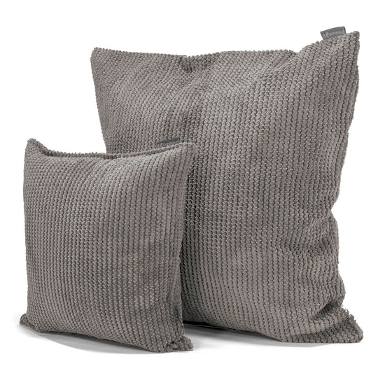 Cuscino Gigante 70 x 70cm - Pompon Carbone Grigio 02