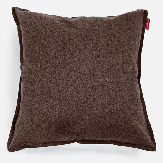 Cuscino Gigante 70 x 70cm - Tessuto in Lana Interalli Marrone 01
