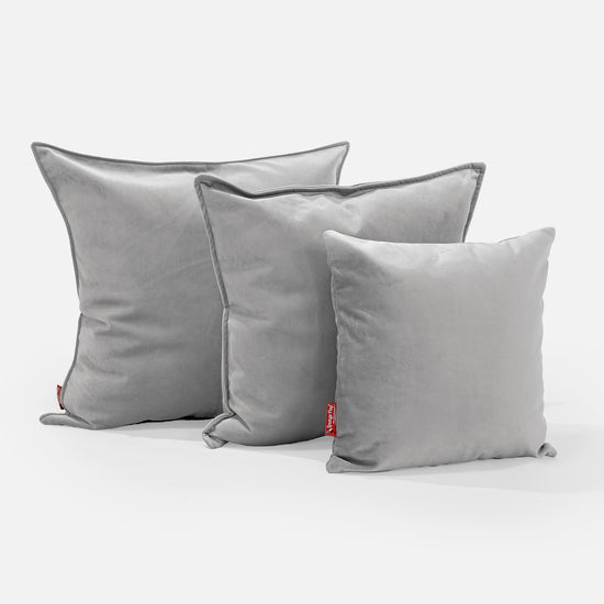 Cuscino Gigante 70 x 70cm - Velluto Argento 02