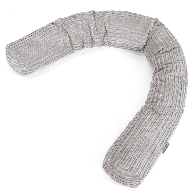 Cuscino Gigante Del Collo XL - Velluto a Coste Alluminio Argento 01