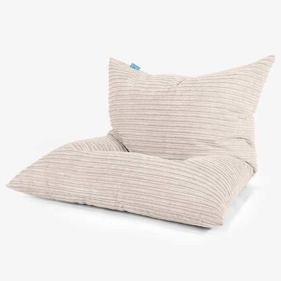 Cuscino Pouf Sacco Junior 2-14 anni - Velluto a Coste Avorio 01