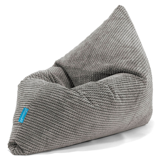 Cuscino Pouf Sacco Per Bambini - Pompon Carbone Grigio 03
