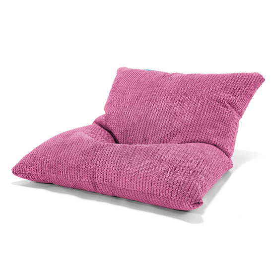 Cuscino Pouf Sacco Per Bambini - Velluto a Coste Effetto Waffle Rosa 01
