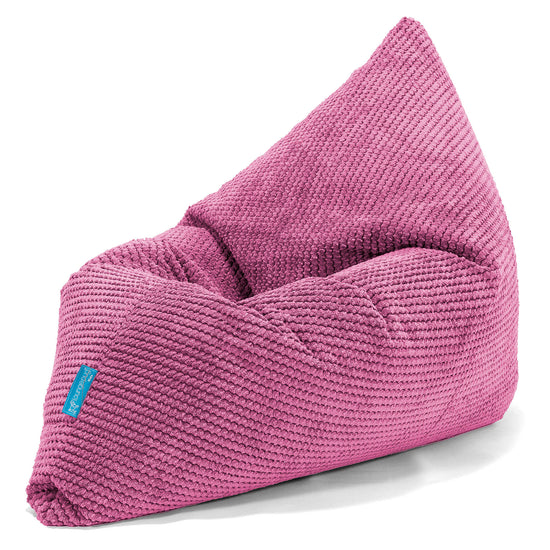 Cuscino Pouf Sacco Per Bambini - Velluto a Coste Effetto Waffle Rosa 03