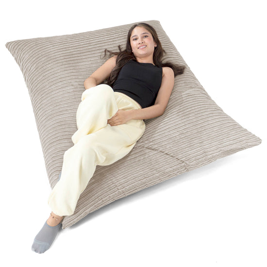 Cuscino Pouf Sacco XL - Velluto a Coste Visone 03